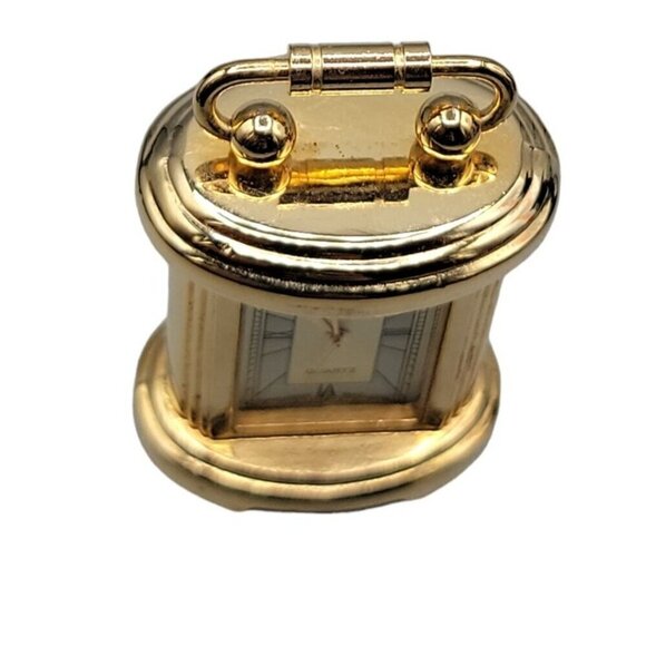 Rumours Mini Desk Quartz Clock Gold Tone Cute Gift Watch Lovers New Battery Runs - Picture 5 of 10